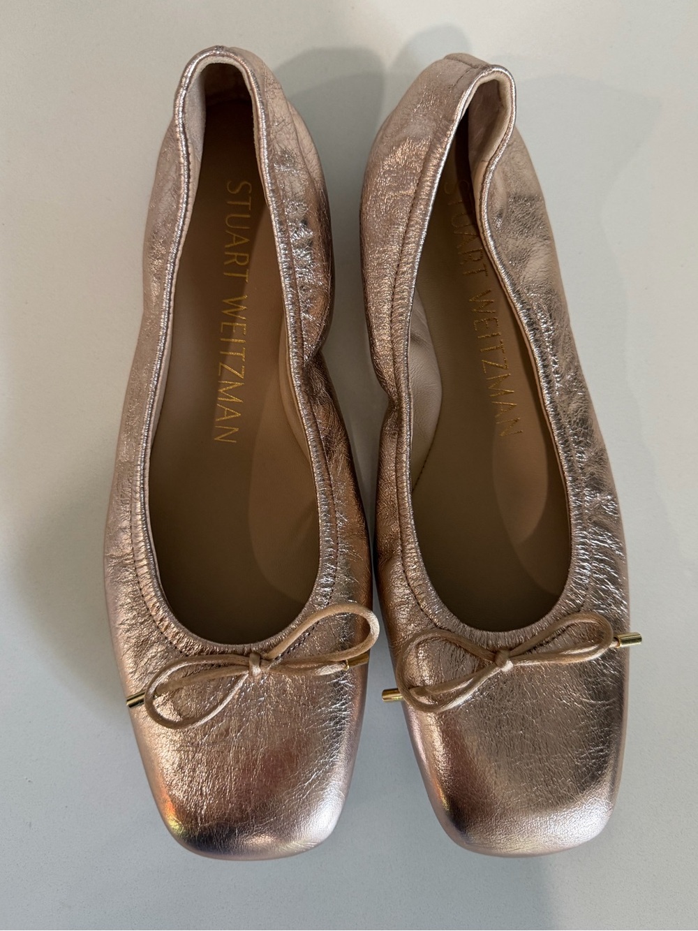 Stuart Weitzman Ballet Flats Metallic Rose Gold - Picture 5 of 11